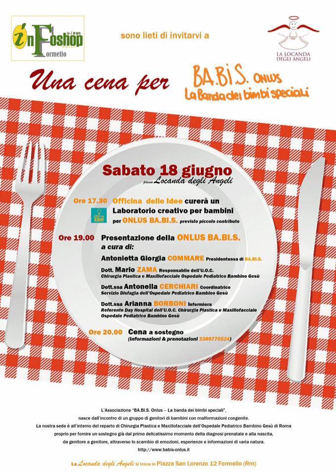 18 giugno 2016 – “UNA CENA PER BA.BI.S. Odv” – Locanda degli Angeli, Formello