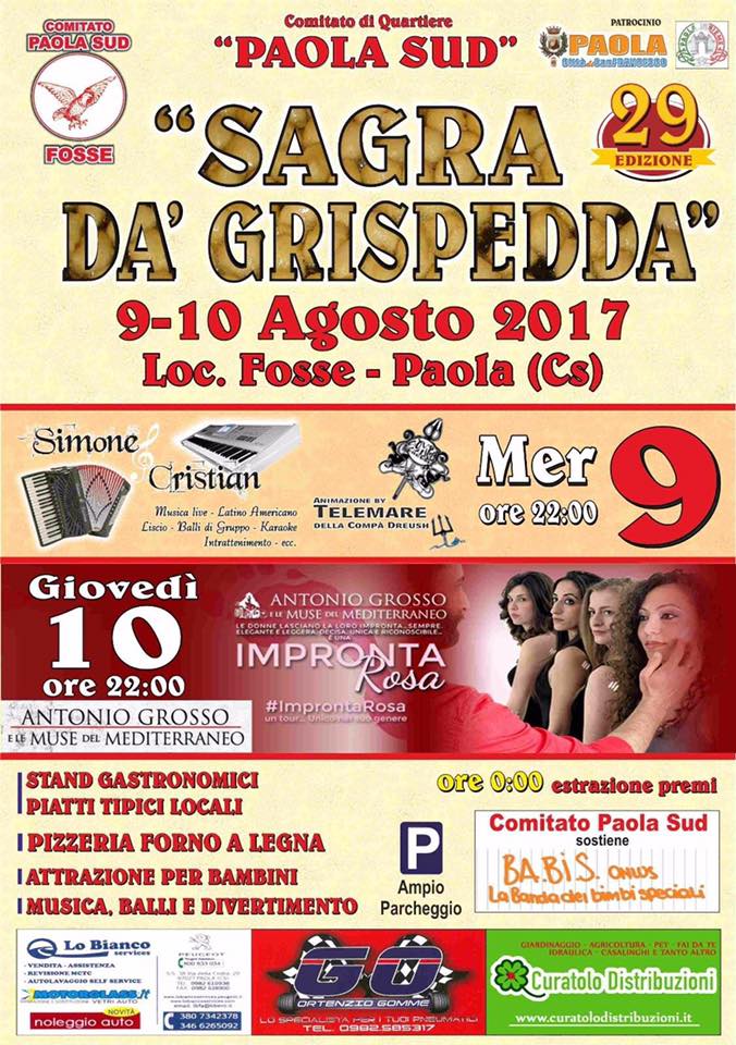 BA.BI.S. Odv alla Sagra da’ Grispedda a Paola – 10 agosto 2017