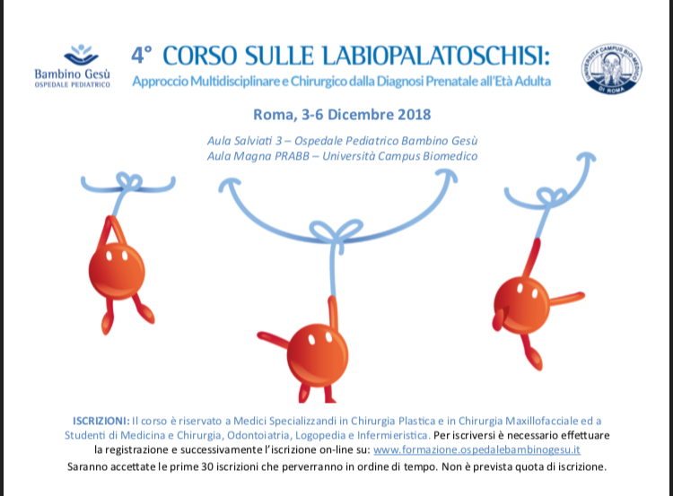 BA.BI.S. Odv al IV Corso sulle Labiopalatoschisi presso l'OPBG - 3-6 dicembre 2018