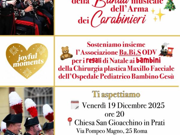 Un invito che ci onora: BA.BI.S. La banda dei bimbi speciali ODV OGGI 19/12/2025 al concerto solidale di Joyful moments Odv