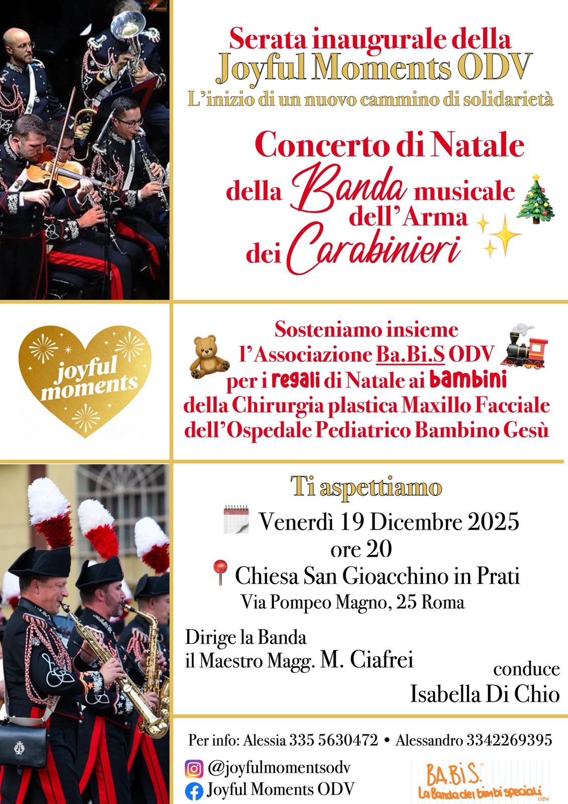 Un invito che ci onora: BA.BI.S. La banda dei bimbi speciali ODV OGGI 19/12/2025 al concerto solidale di Joyful moments Odv